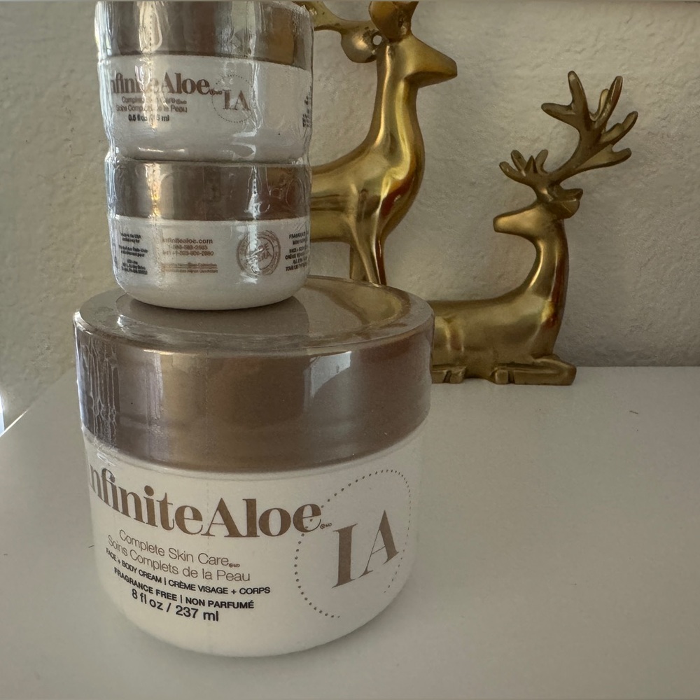 Infinite Aloe Skin Care Cream Fragrance Free, 8oz. Jar 
+ 2 Travel size 0.5oz